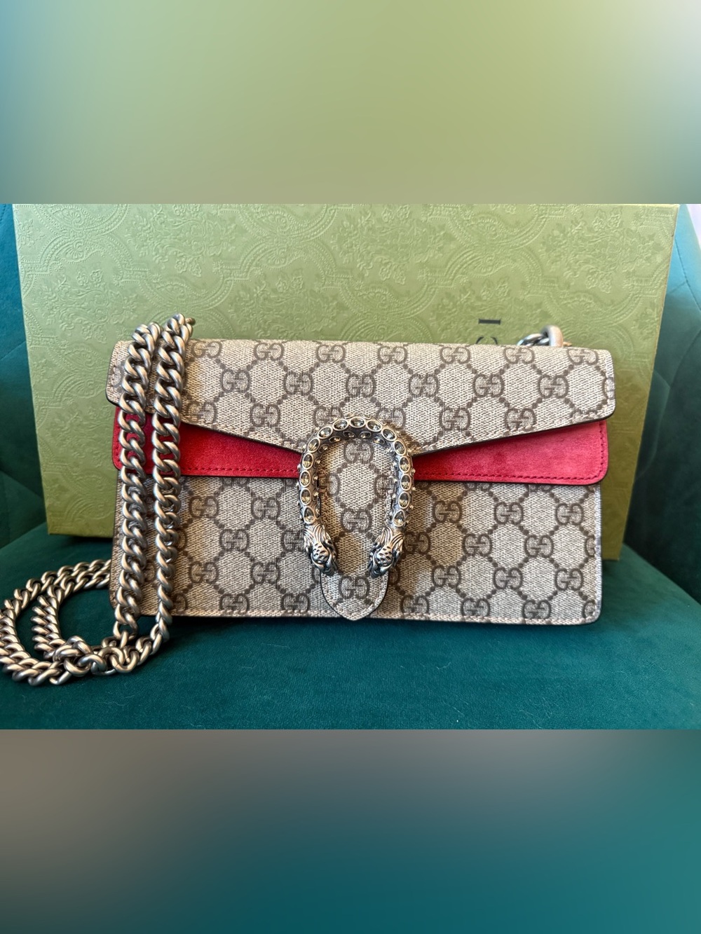 Authentic Gucci Dionysus GG Supreme Small Shoulder Bag